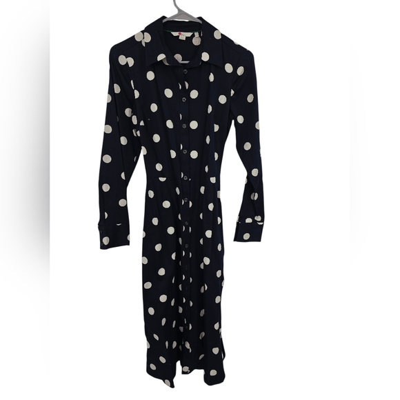 Boden Isadora Polka Dot Midi Dress 4 - Picture 2 of 7